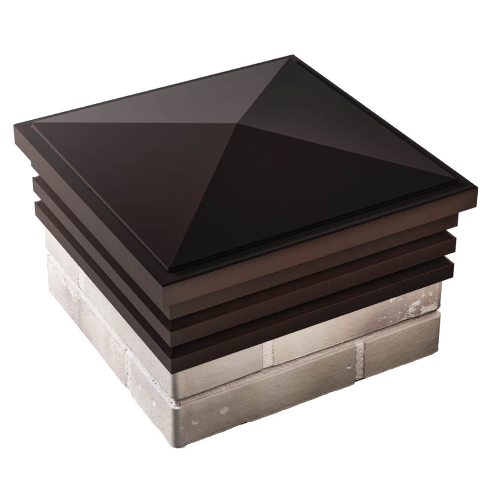 Колпак Zking Бона ХайТек Коричневый на столб 1.5х1.5 кирпича (385х385мм) в Омске фото