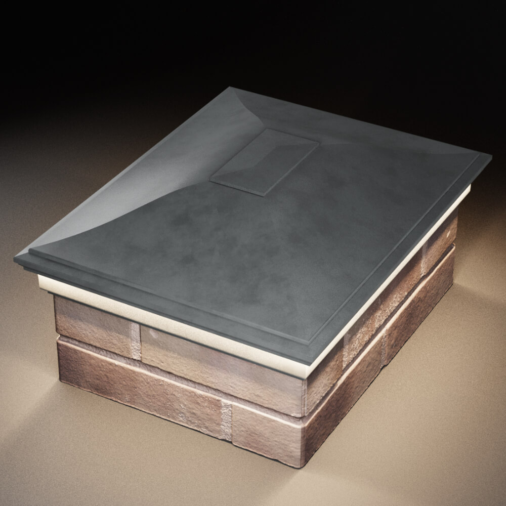 Колпак Zking Монблан Серый на столб 2х1.5 кирпича (515х385мм) c подсветкой в Омске фото