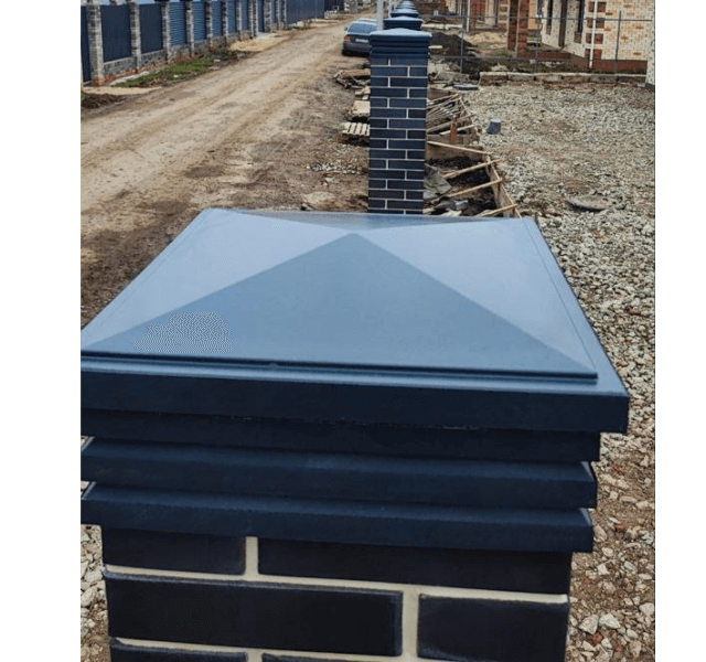 Колпак Zking Бона ХайТек Серый на столб 1.5х1.5 кирпича (385х385мм) в Омске фото