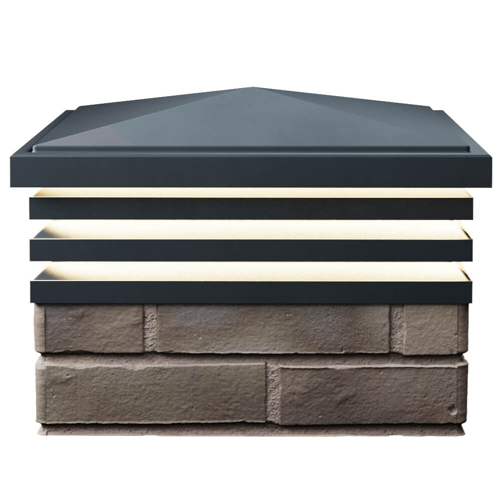 Колпак Zking Бона ХайТек Серый на столб 1.5х1.5 кирпича (385х385мм) с подсветкой в Омске фото