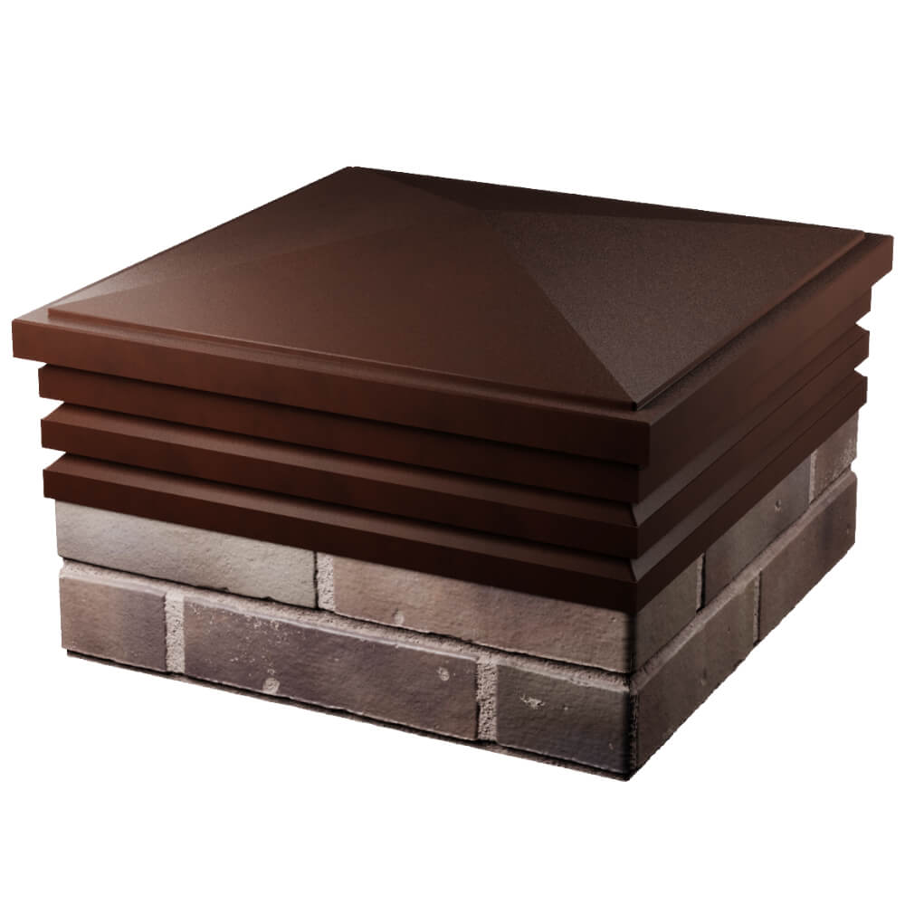 Колпак Zking Бона ХайТек Коричневый на столб 2х2 кирпича (513х513мм) в Омске фото