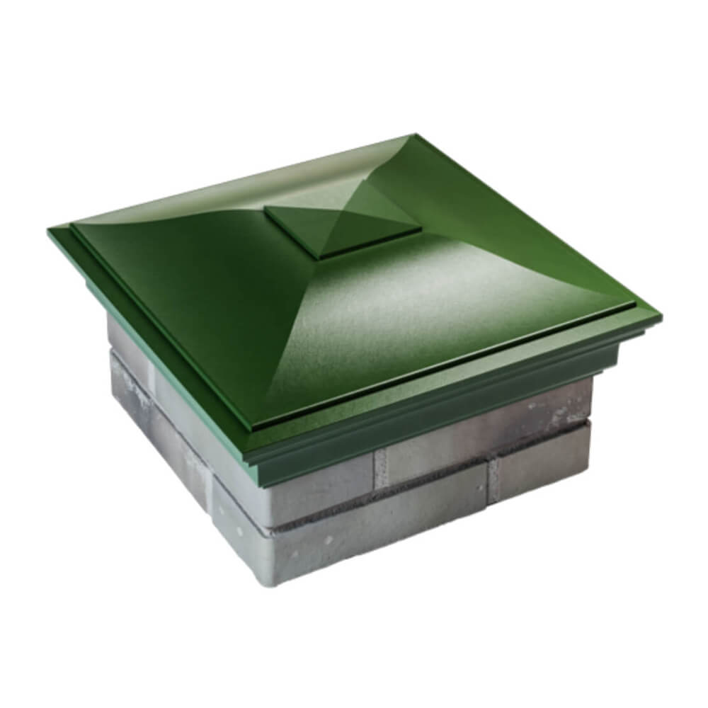 Колпак Zking Монблан Зеленый на столб 1.5х1.5 еврокирпича 0.7НФ (355х355мм) в Омске фото