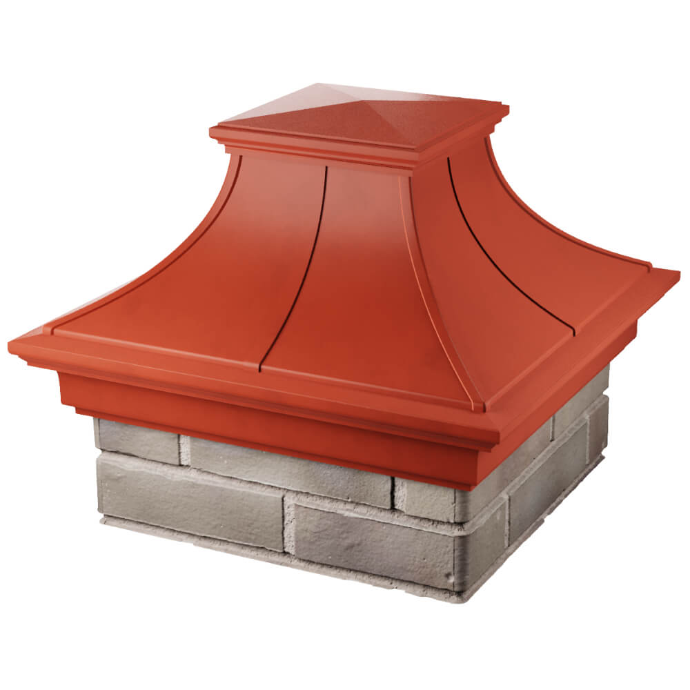 Колпак Zking Монблан Премиум Красный на столб 1.5х1.5 кирпича (385х385мм) в Омске фото