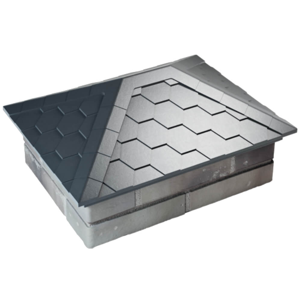 Колпак Zking Эверест Серый на столб 2х1.5 кирпича (520х390мм) Омск фото