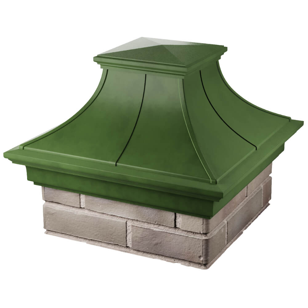 Колпак Zking Монблан Премиум Зеленый на столб 1.5х1.5 кирпича (385х385мм) в Омске фото
