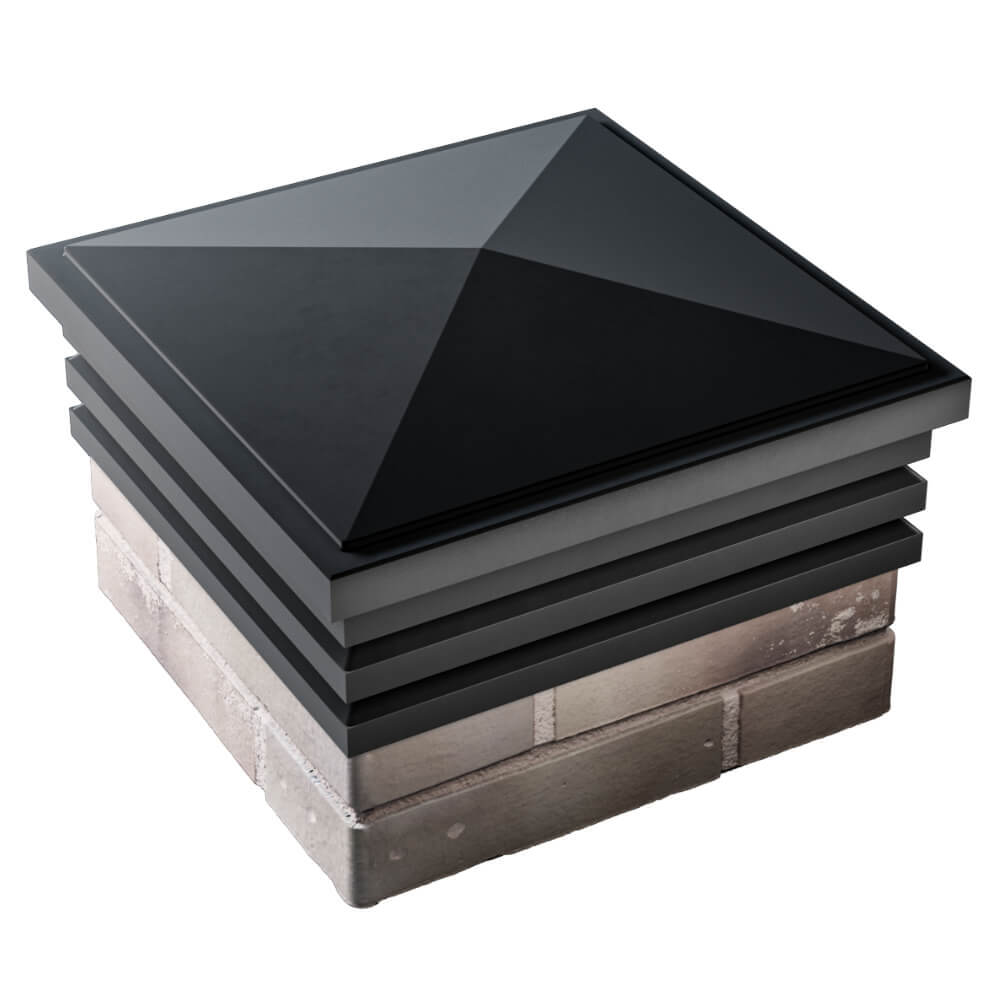 Колпак Zking Бона ХайТек Черный на столб 1.5х1.5 кирпича (385х385мм) в Омске фото