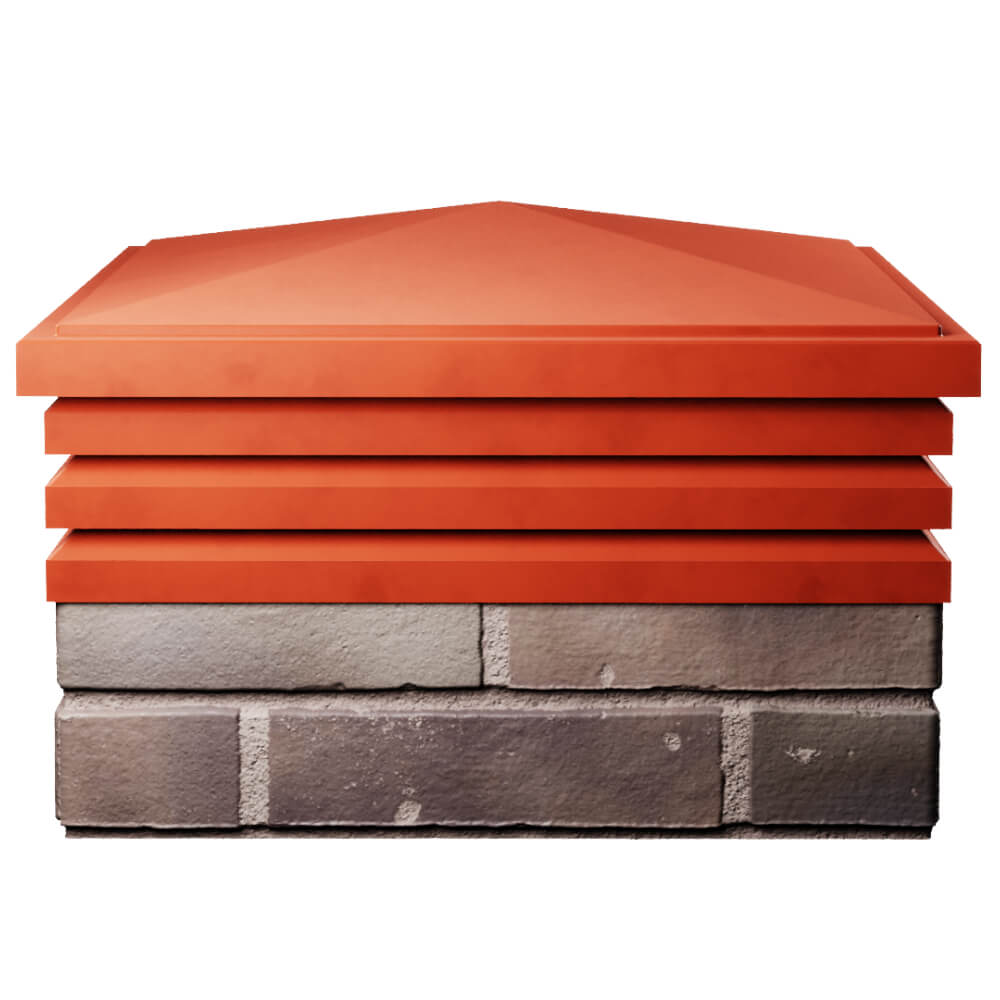 Колпак Zking Бона ХайТек Красный на столб 2х2 кирпича (513х513мм) Омск фото