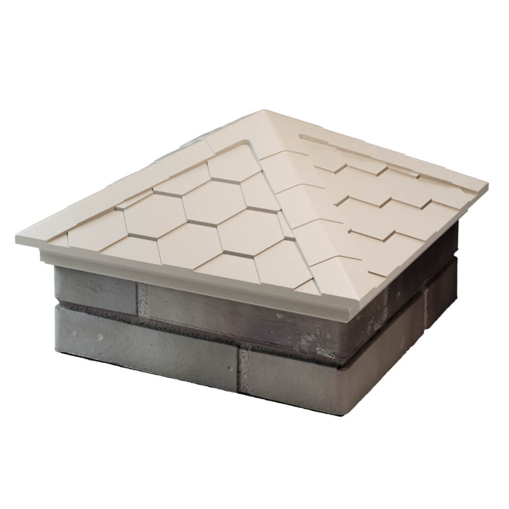 Колпак Zking Эверест Бежевый на столб 1.5х1.5 кирпича (390х390мм) в Омске фото