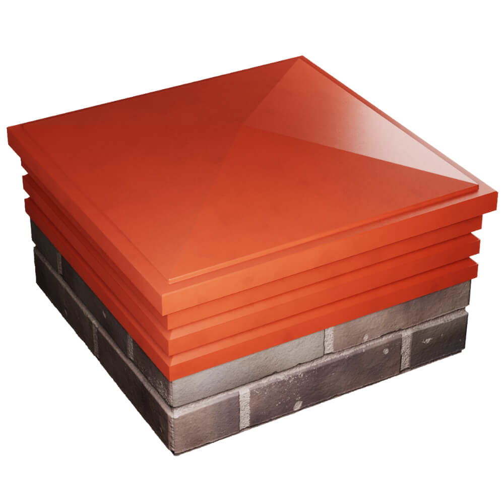 Колпак Zking Бона ХайТек Красный на столб 2х2 кирпича (513х513мм) в Омске фото