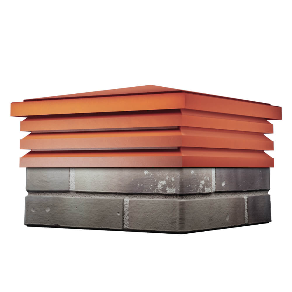 Колпак Zking Бона ХайТек Красный на столб 1.5х1.5 кирпича (385х385мм) в Омске фото