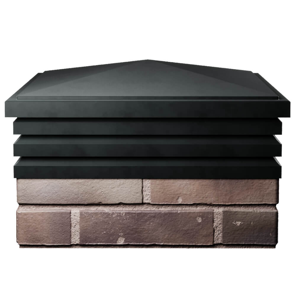 Колпак Zking Бона ХайТек Черный на столб 2х2 кирпича (513х513мм) Омск фото