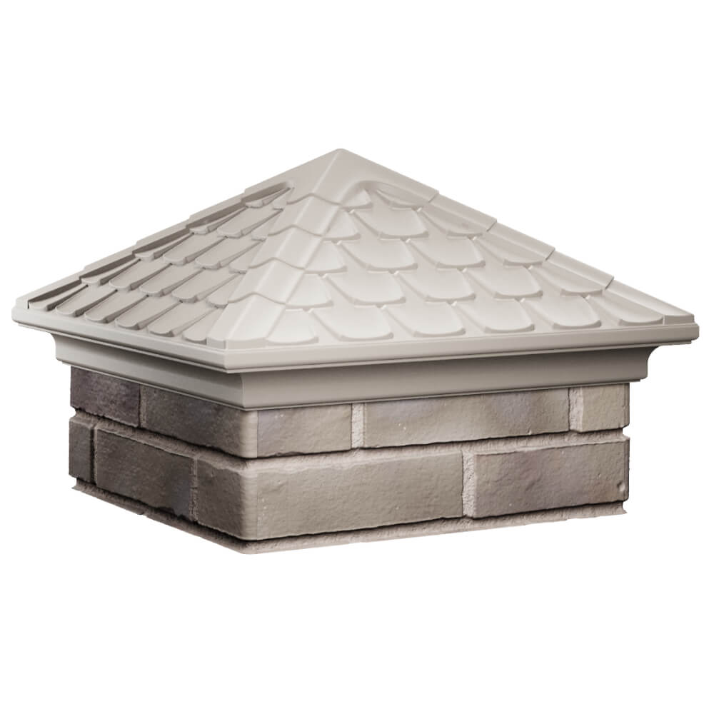 Колпак Zking Эльбрус Бежевый на столб 1.5х1.5 кирпича (385х385мм) в Омске фото