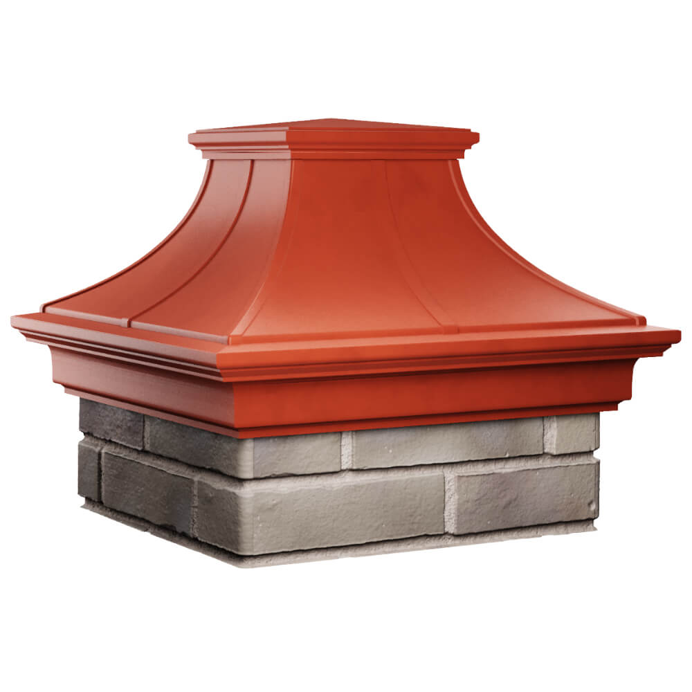 Колпак Zking Монблан Премиум Красный на столб 1.5х1.5 кирпича (385х385мм) в Омске фото