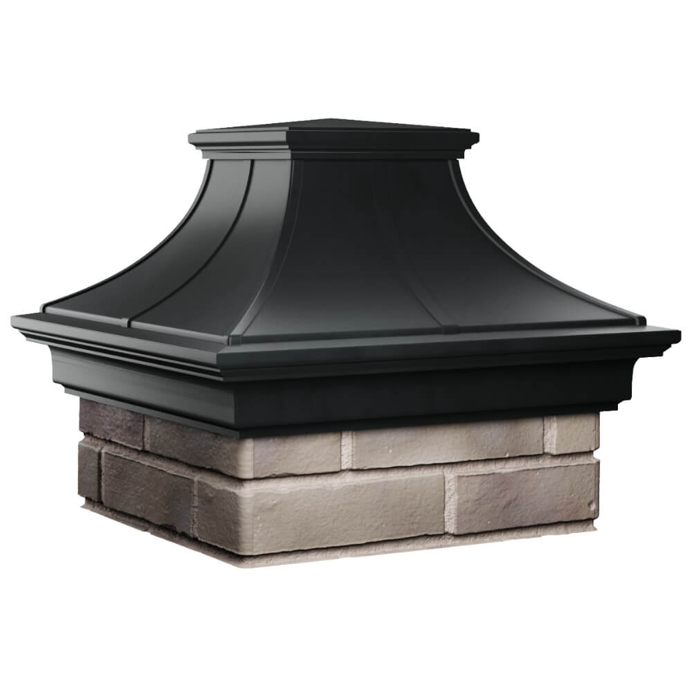 Колпак Zking Монблан Премиум Черный на столб 1.5х1.5 кирпича (385х385мм) в Омске фото