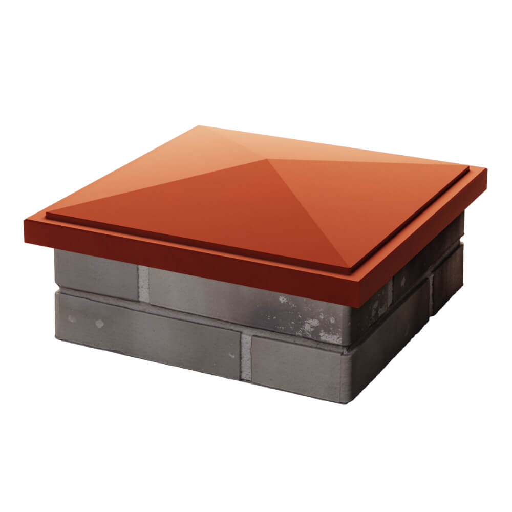 Колпак Zking БонаМоно Красный на столб 1.5х1.5 кирпича (385х385, 400х400мм) в Омске фото