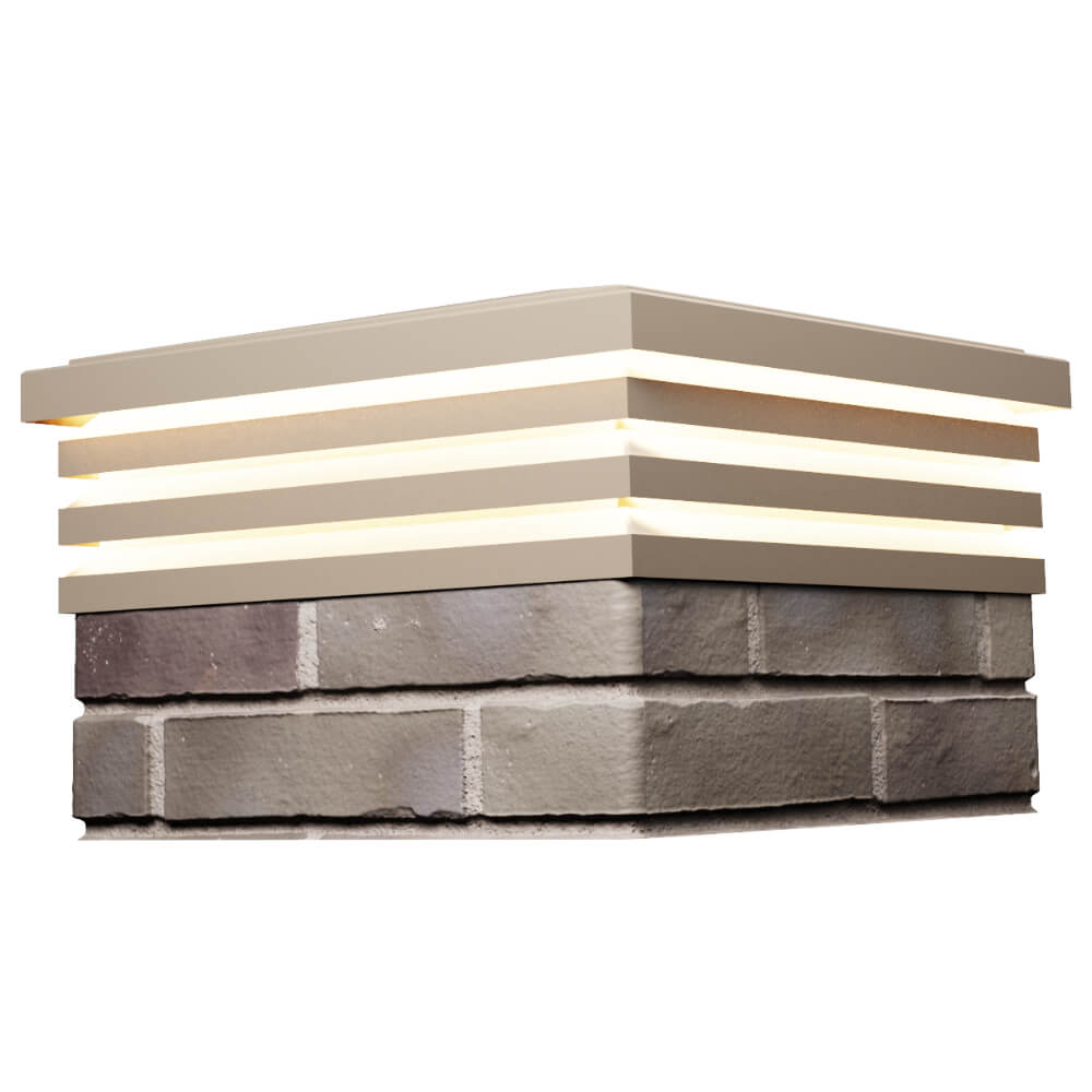 Колпак Zking Бона ХайТек Бежевый на столб 1.5х1.5 кирпича (385х385мм) с подсветкой в Омске фото