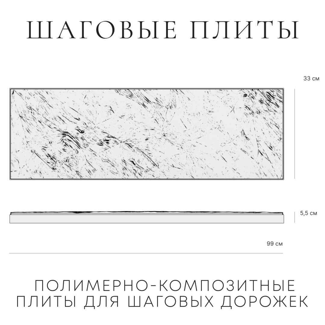 Шаговая плита STONE Графитовый Серый 990х330х55мм в Омске фото