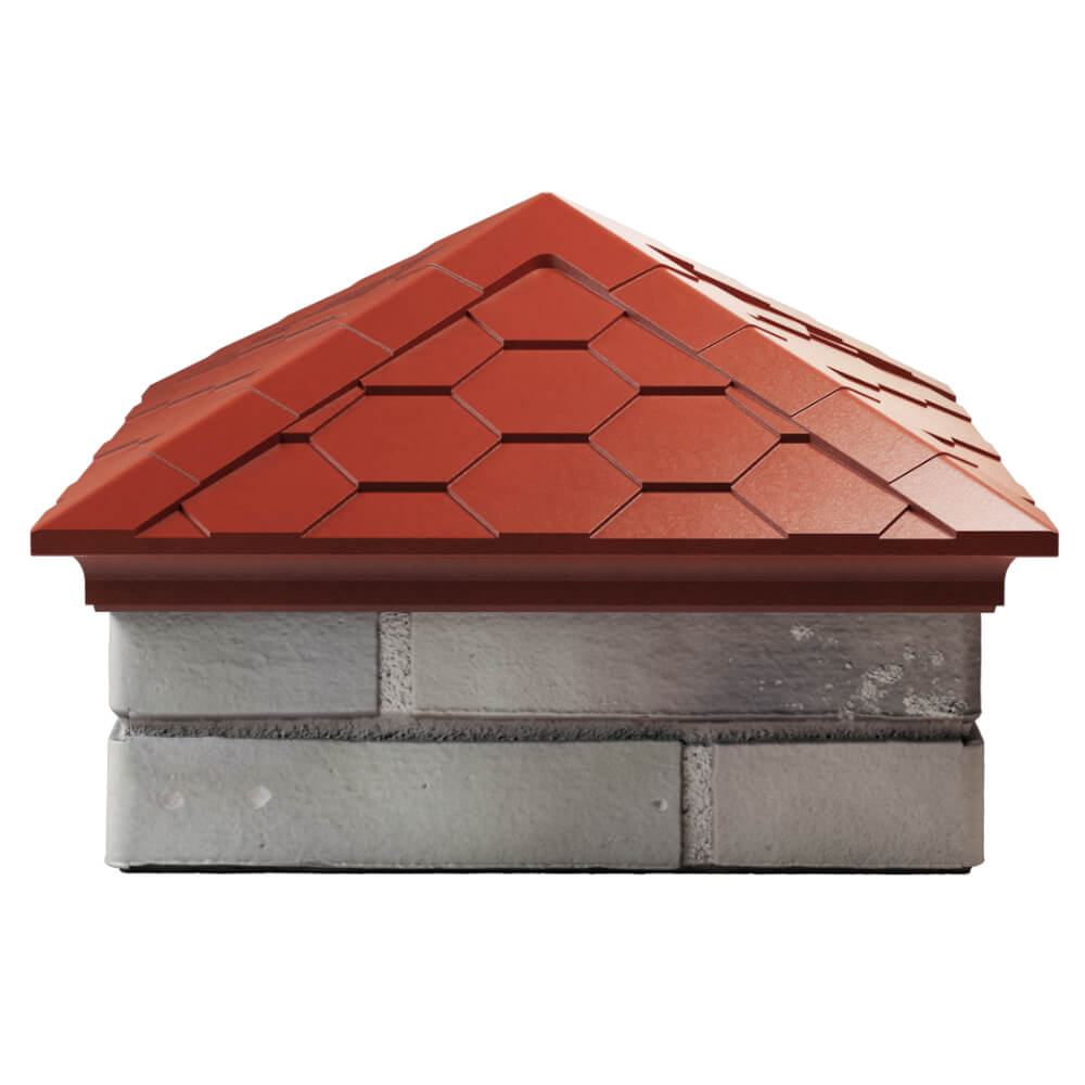 Колпак Zking Эверест Красный на столб 1.5х1.5 кирпича (390х390мм) Омск фото