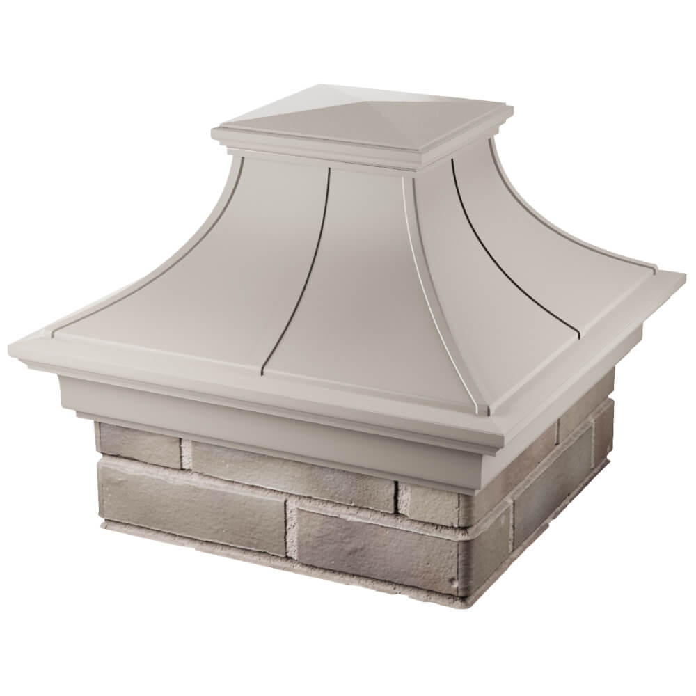 Колпак Zking Монблан Премиум Бежевый на столб 1.5х1.5 кирпича (385х385мм) в Омске фото