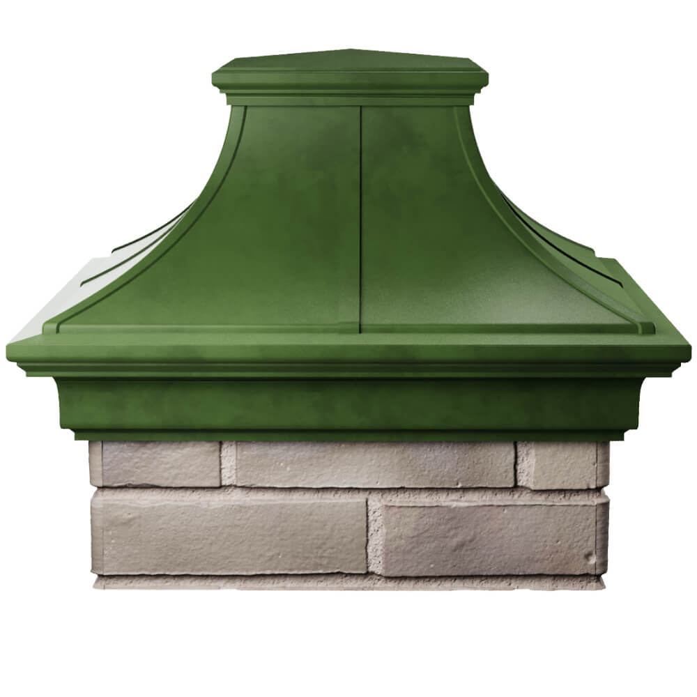Колпак Zking Монблан Премиум Зеленый на столб 1.5х1.5 кирпича (385х385мм) Омск фото