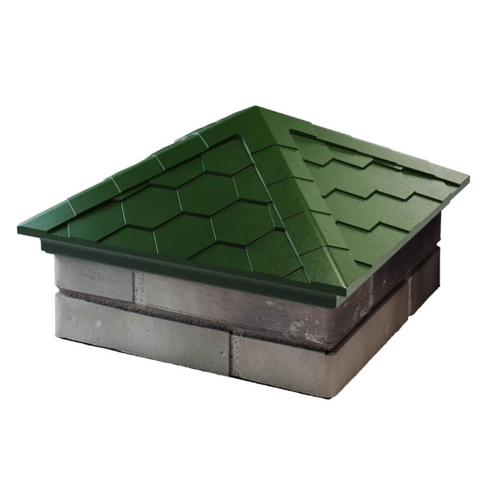 Колпак Zking Эверест Зеленый на столб 1.5х1.5 кирпича (390х390мм) в Омске фото