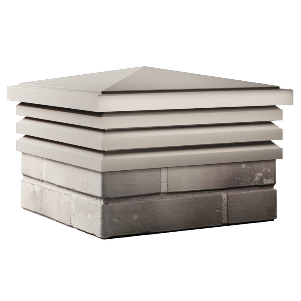 Колпак Zking Бона ХайТек Бежевый на столб 1.5х1.5 кирпича (385х385мм) в Омске фото