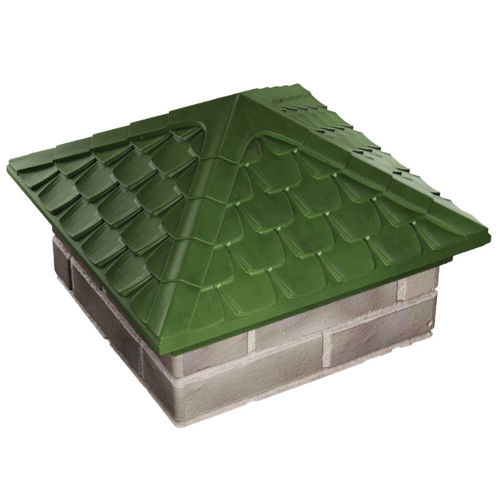 Колпак Zking Эльбрус Зеленый на столб 1.5х1.5 кирпича (385х385мм) в Омске фото