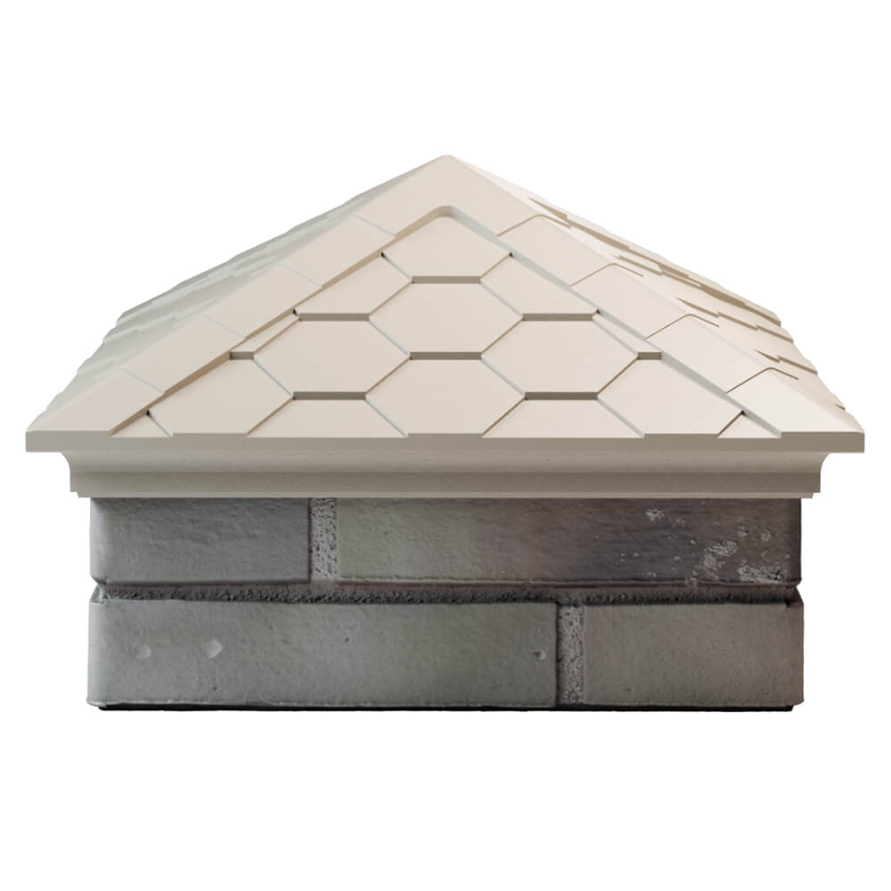 Колпак Zking Эверест Бежевый на столб 1.5х1.5 кирпича (390х390мм) Омск фото