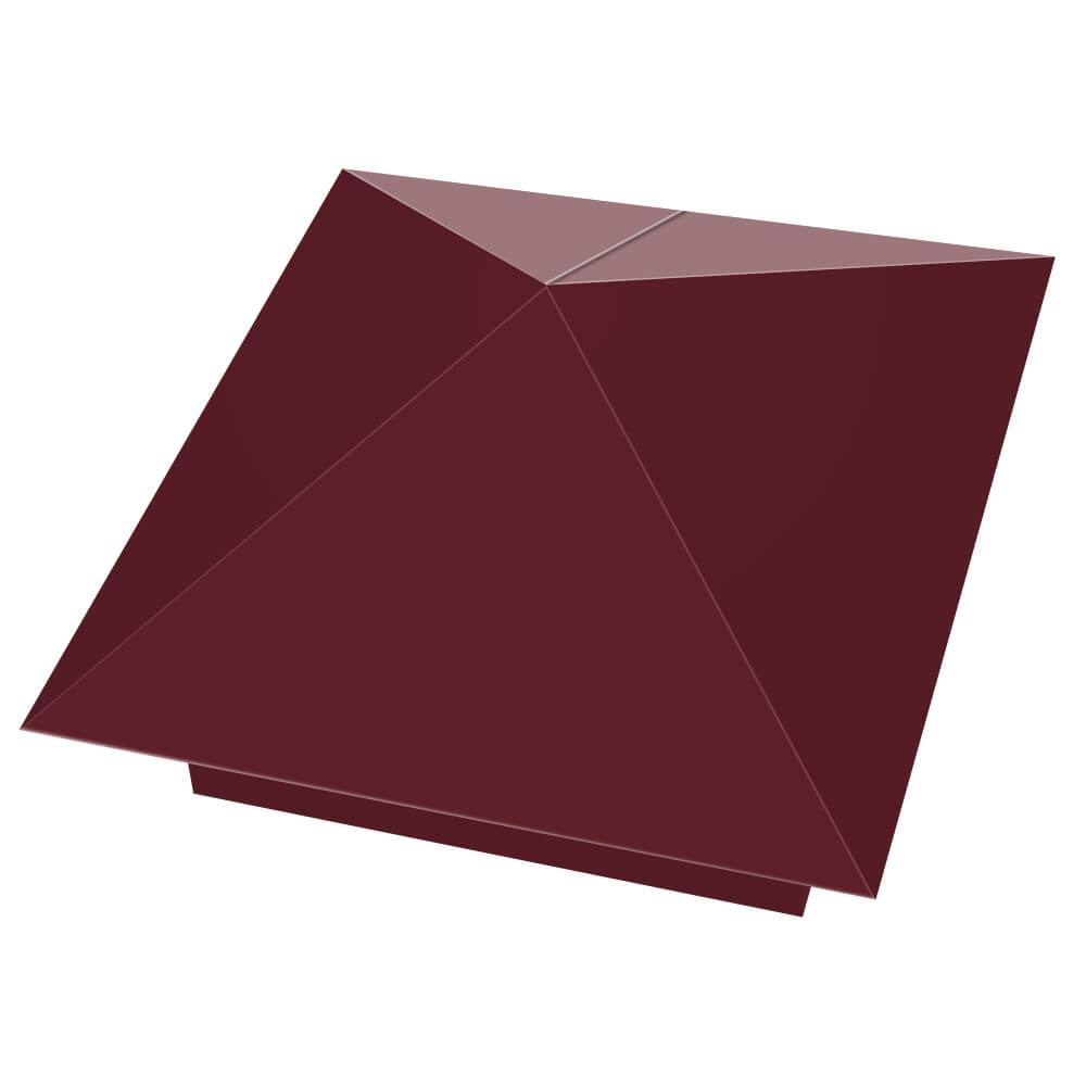 Колпак металлический 390х390мм RAL3005 Красное Вино заборный Омск фото