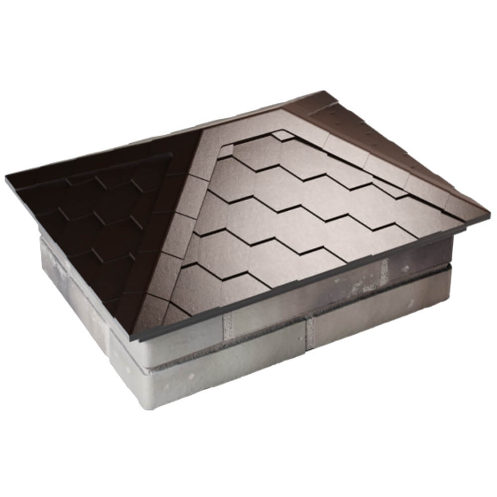 Колпак Zking Эверест Коричневый на столб 2х1.5 кирпича (520х390мм) Омск фото