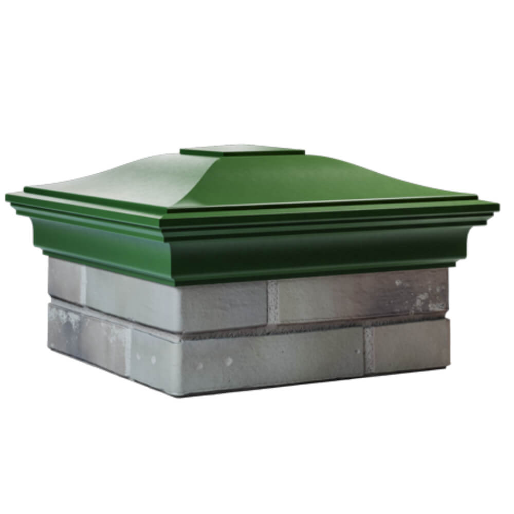 Колпак Zking Монблан Зеленый на столб 1.5х1.5 кирпича (385х385мм) в Омске фото