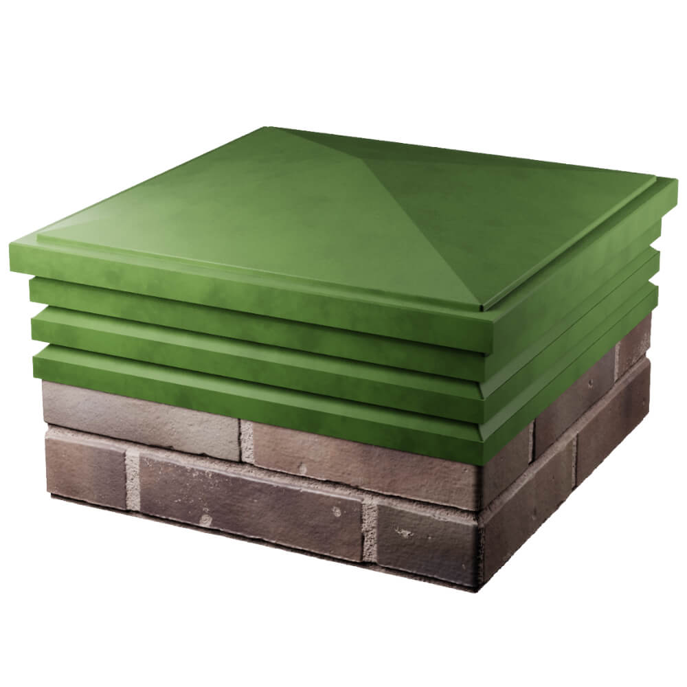 Колпак Zking Бона ХайТек Зеленый на столб 2х2 кирпича (513х513мм) в Омске фото