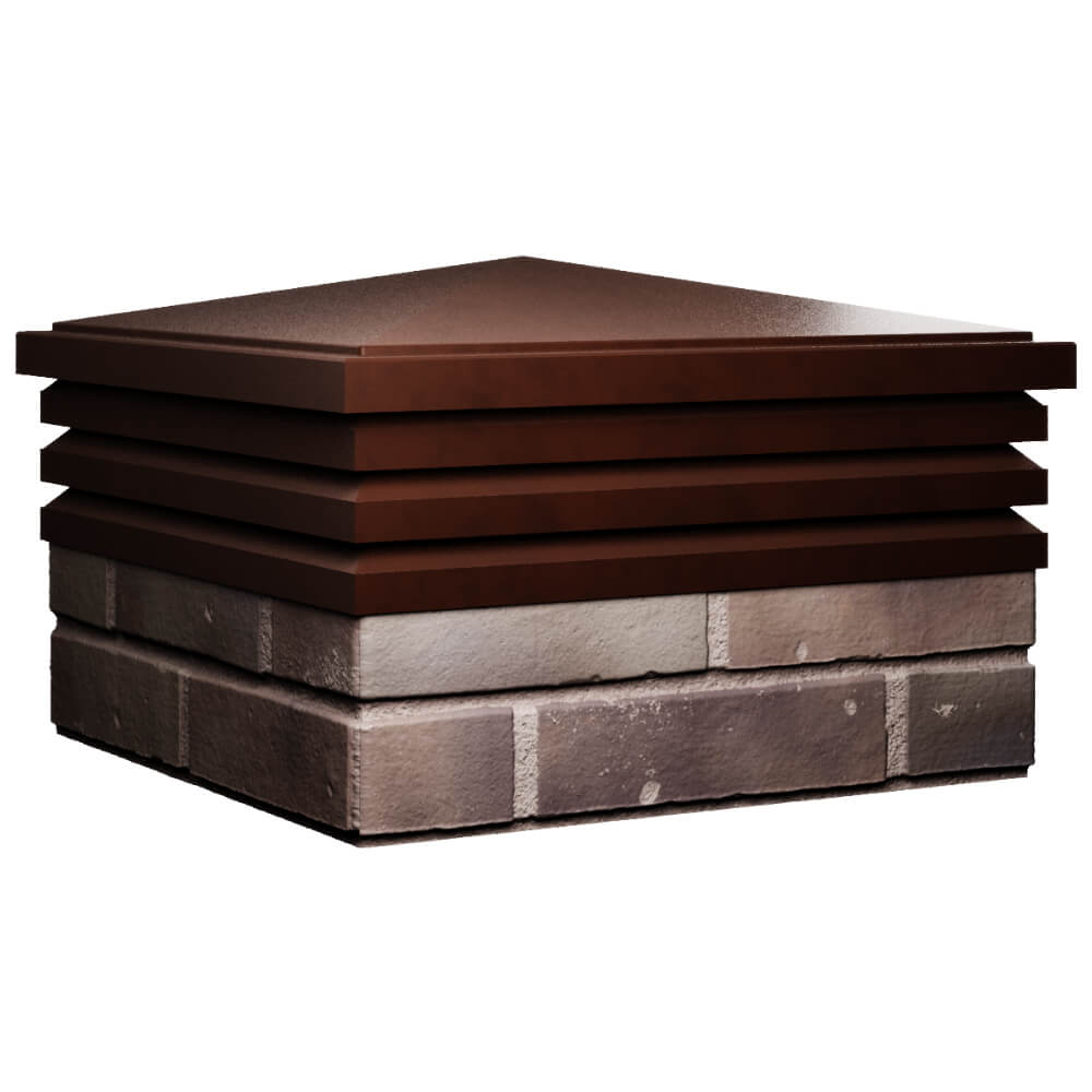 Колпак Zking Бона ХайТек Коричневый на столб 2х2 кирпича (513х513мм) в Омске фото