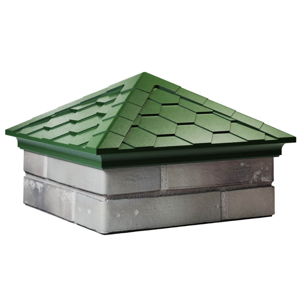 Колпак Zking Эверест Зеленый на столб 1.5х1.5 кирпича (390х390мм) в Омске фото