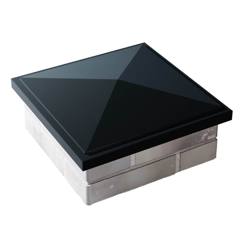 Колпак Zking БонаМоно Черный на столб 1.5х1.5 кирпича (385х385, 400х400мм) в Омске фото