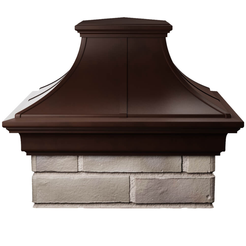 Колпак Zking Монблан Премиум Коричневый на столб 1.5х1.5 кирпича (385х385мм) Омск фото