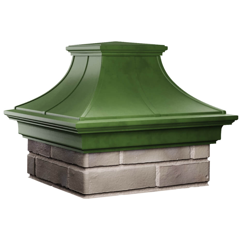 Колпак Zking Монблан Премиум Зеленый на столб 1.5х1.5 кирпича (385х385мм) в Омске фото
