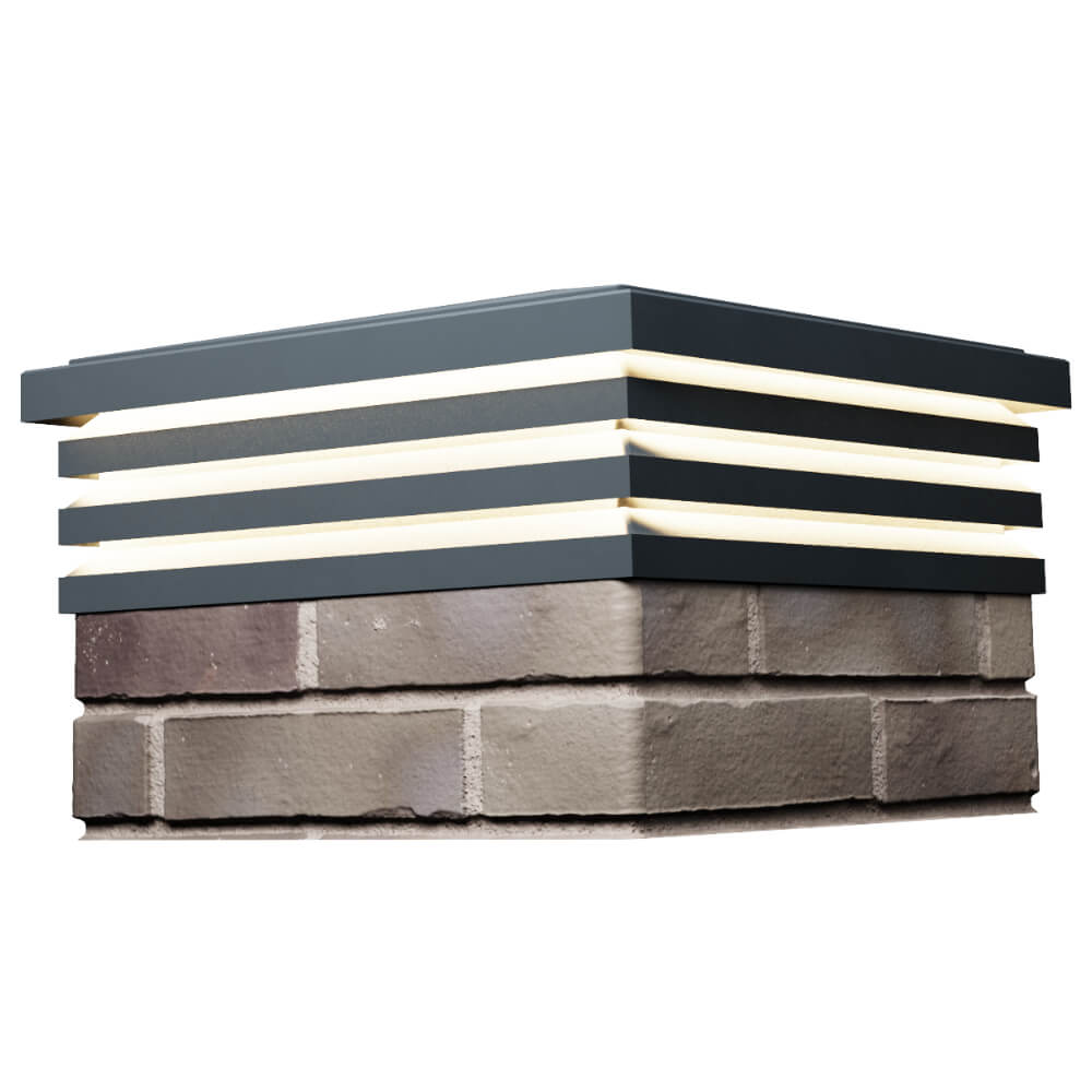 Колпак Zking Бона ХайТек Серый на столб 1.5х1.5 кирпича (385х385мм) с подсветкой в Омске фото