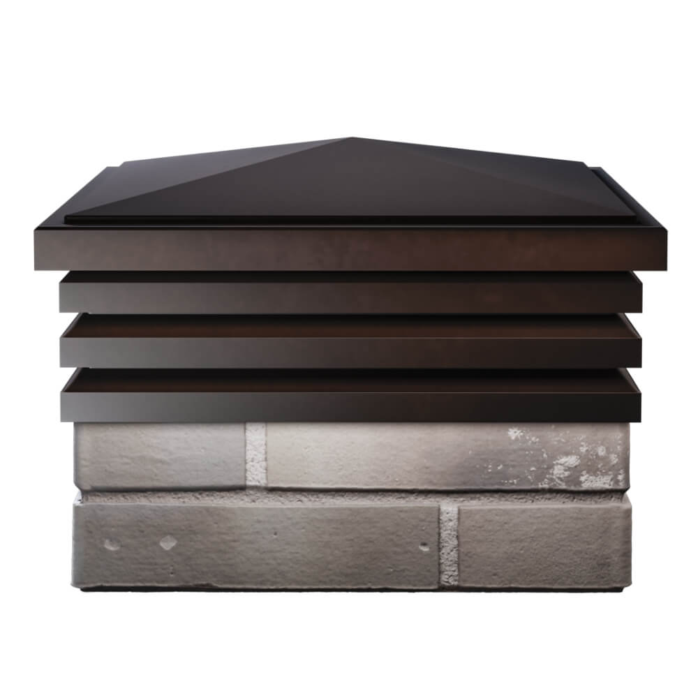 Колпак Zking Бона ХайТек Коричневый на столб 1.5х1.5 кирпича (385х385мм) Омск фото