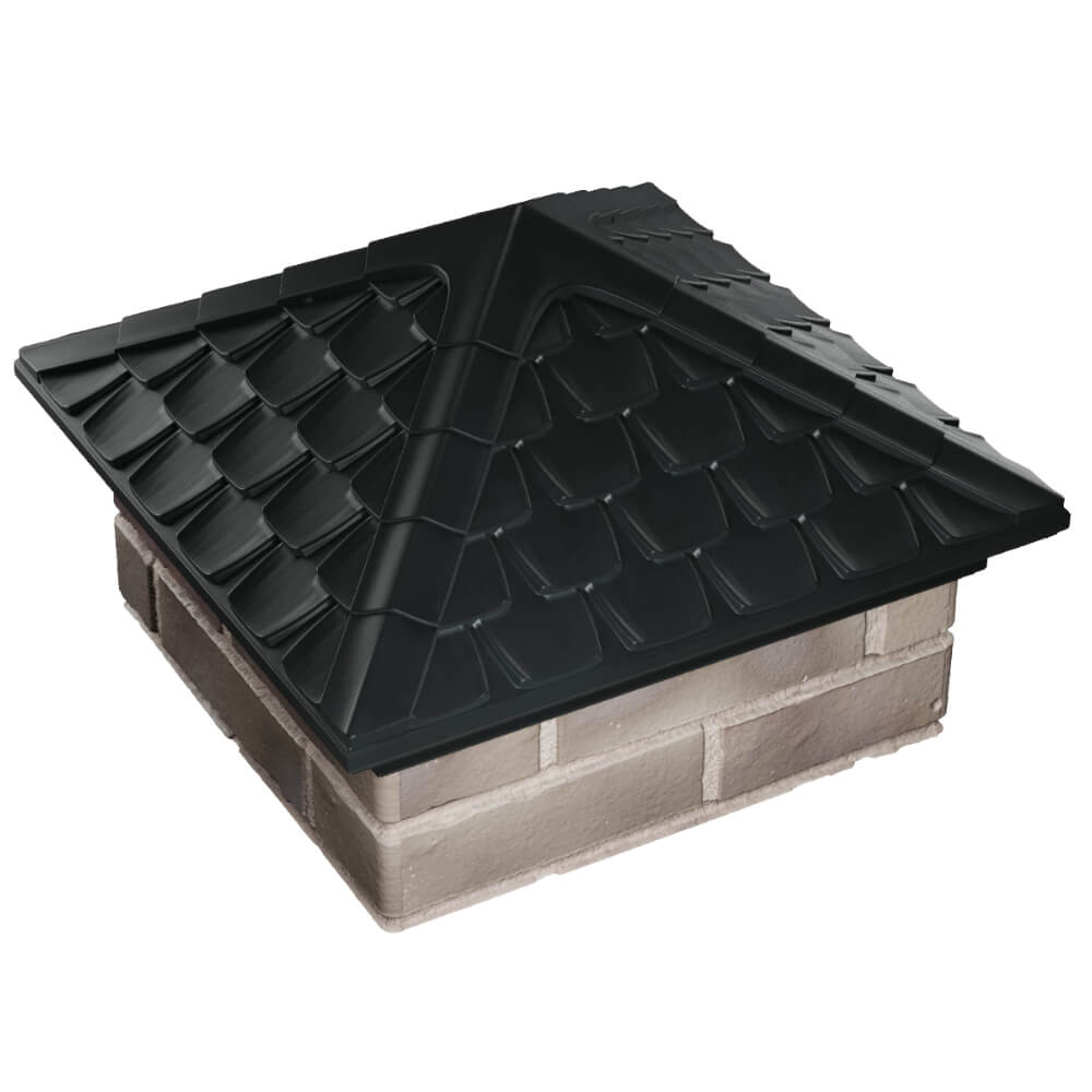 Колпак Zking Эльбрус Черный на столб 1.5х1.5 кирпича (385х385мм) в Омске фото