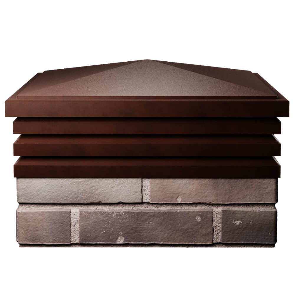 Колпак Zking Бона ХайТек Коричневый на столб 2х2 кирпича (513х513мм) Омск фото