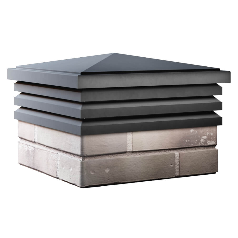 Колпак Zking Бона ХайТек Серый на столб 1.5х1.5 кирпича (385х385мм) в Омске фото