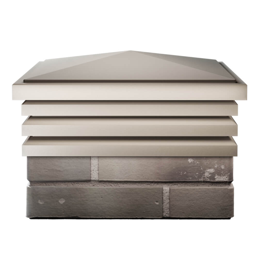 Колпак Zking Бона ХайТек Бежевый на столб 1.5х1.5 кирпича (385х385мм) Омск фото