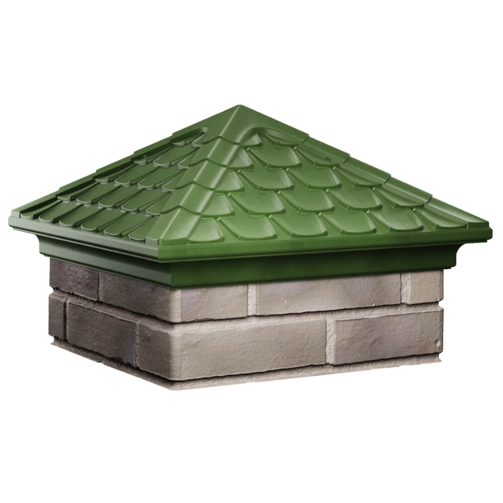 Колпак Zking Эльбрус Зеленый на столб 1.5х1.5 кирпича (385х385мм) в Омске фото