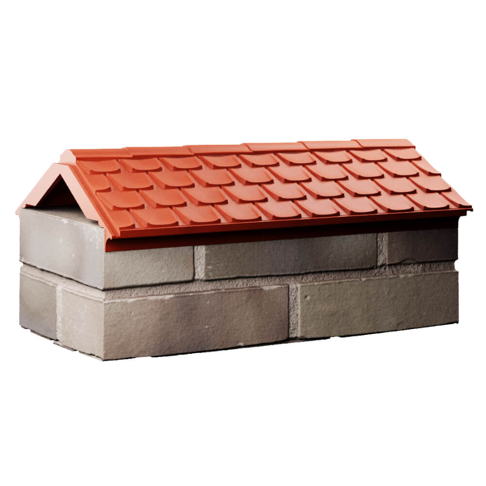 Парапет Zking Эльбрус Красный с посадкой на 1 кирпич (255мм) Омск фото