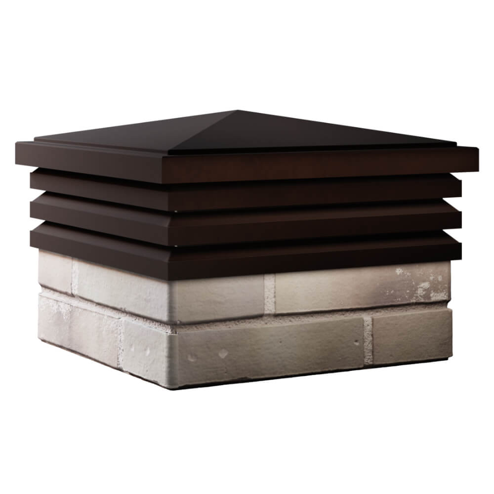 Колпак Zking Бона ХайТек Коричневый на столб 1.5х1.5 кирпича (385х385мм) в Омске фото