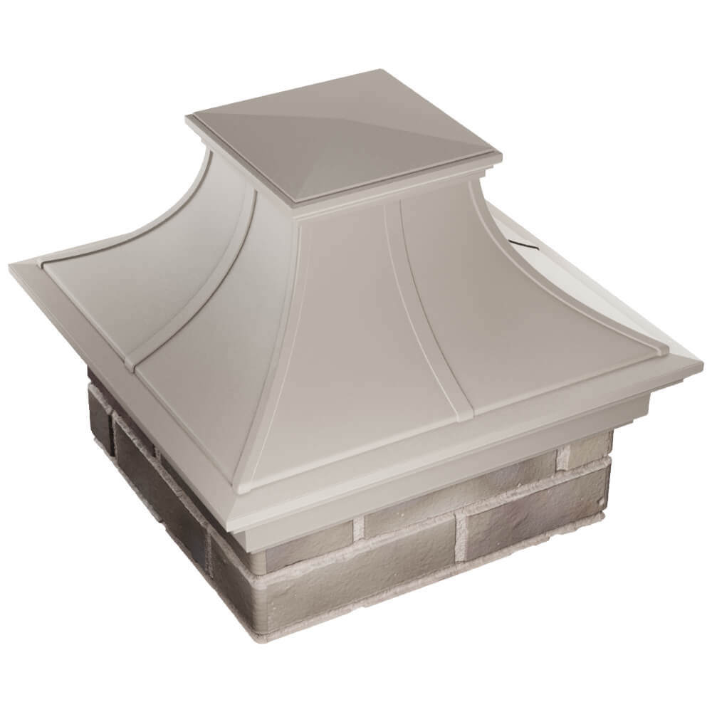 Колпак Zking Монблан Премиум Бежевый на столб 1.5х1.5 кирпича (385х385мм) в Омске фото
