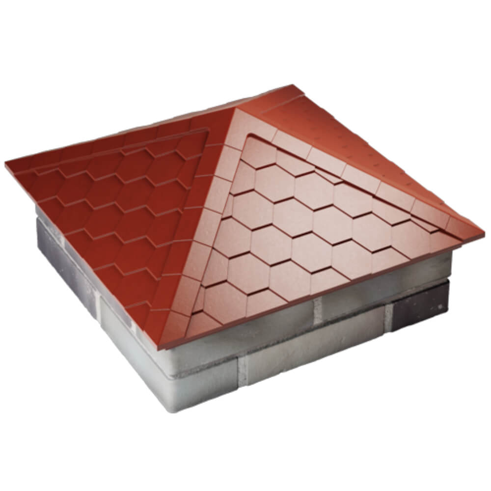 Колпак Zking Эверест Красный на столб 2х2 кирпича (535х535мм) Омск фото